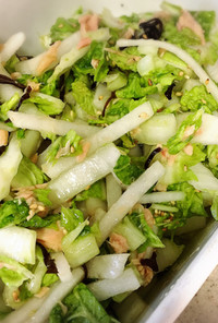簡単！白菜と大根とツナ缶の塩昆布サラダ