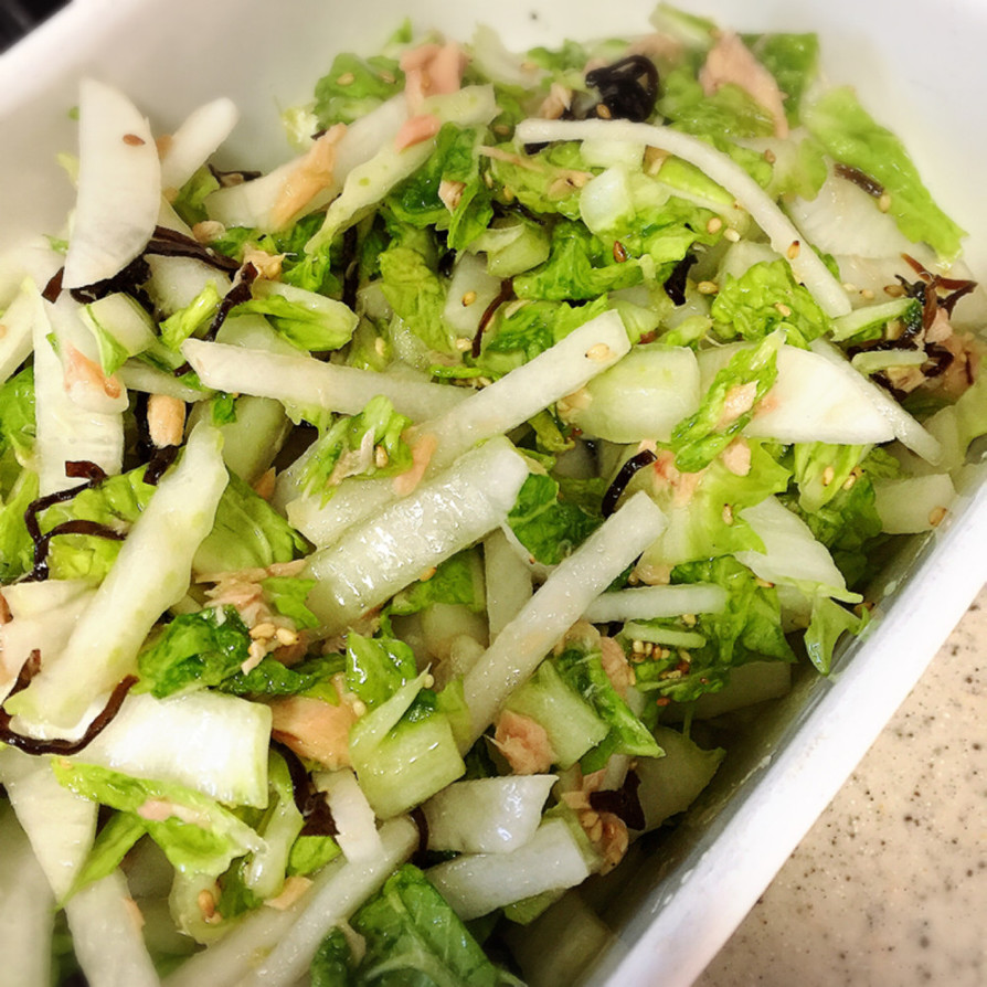 簡単！白菜と大根とツナ缶の塩昆布サラダの画像
