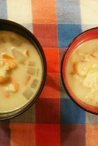 えびと大根の豆乳スープ
