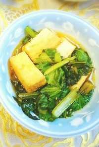厚揚げと小松菜の煮物 レンジ