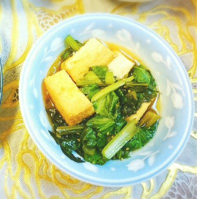 厚揚げと小松菜の煮物 レンジの写真