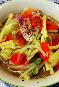 野菜たっぷりマカロニ入スープ