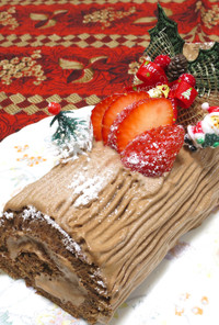 【クリスマスケーキ】定番ブッシュドノエル