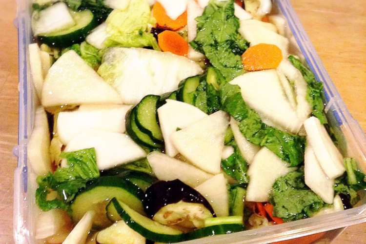 浅漬けの素を使ったたっぷり野菜の漬け物 レシピ 作り方 By Kiki Green クックパッド