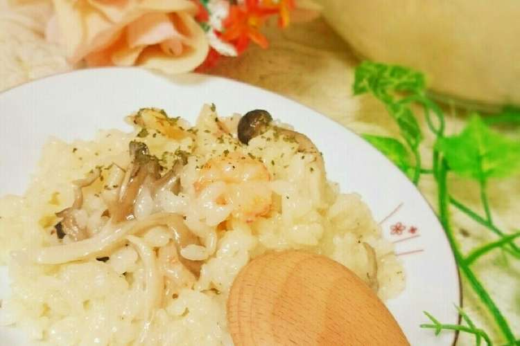 電子レンジで簡単 きのこクリームリゾット レシピ 作り方 By Ayakoooooo クックパッド