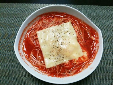 トマト麺(にゅうめん)の写真