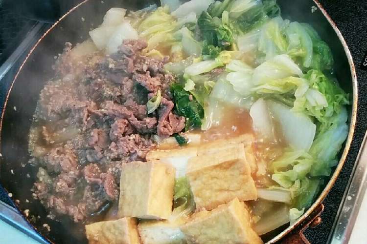 白菜と厚揚げのコストコプルコギすき焼き風 レシピ 作り方 By ミカ月パンダ クックパッド 簡単おいしいみんなのレシピが358万品