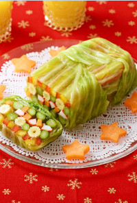クリスマス☆彩り野菜のゼリー寄せ