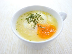 玄米スープ温玉のせスープリゾット