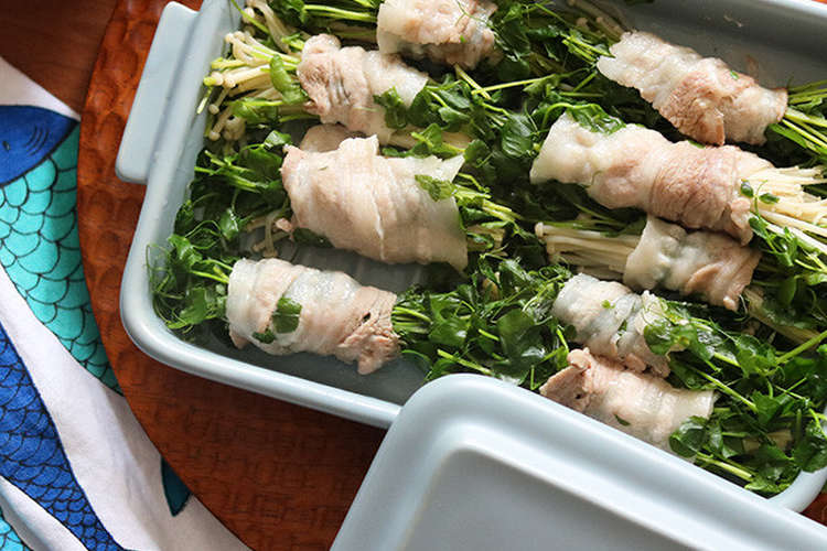 レンジで簡単 豚バラと豆苗の蒸ししゃぶ レシピ 作り方 By アンジェ公式キッチン クックパッド 簡単おいしいみんなのレシピが375万品