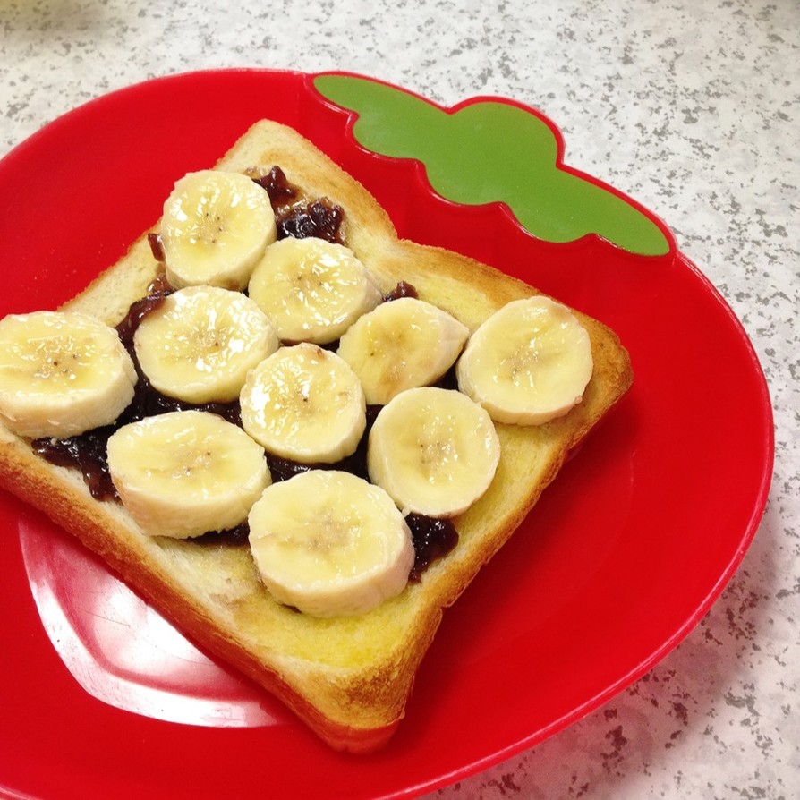 朝食やおやつに☆小倉バナナトースト☆の画像