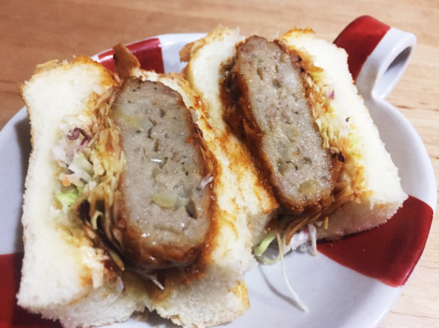 朝食に✨冷凍ハンバーグでサンドイッチの画像