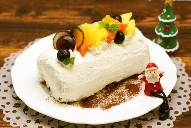 クリスマス★ビネガークリームロールケーキの画像