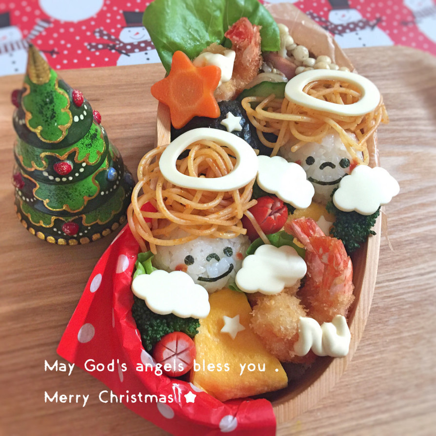 クリスマス☆天使おにぎり弁当♡キャラ弁♫の画像