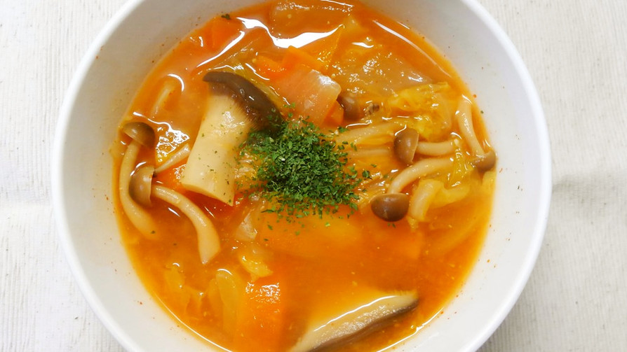 白菜 野菜のケチャップ味噌煮込みスープ♡の画像