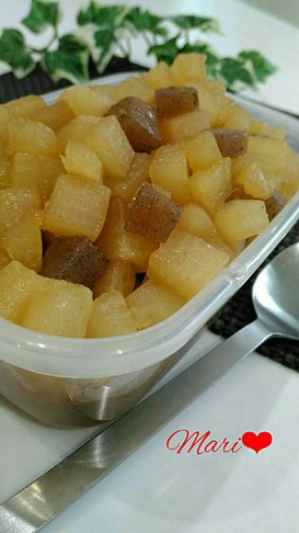 《簡単安いおつまみ》蒟蒻と大根の煮物