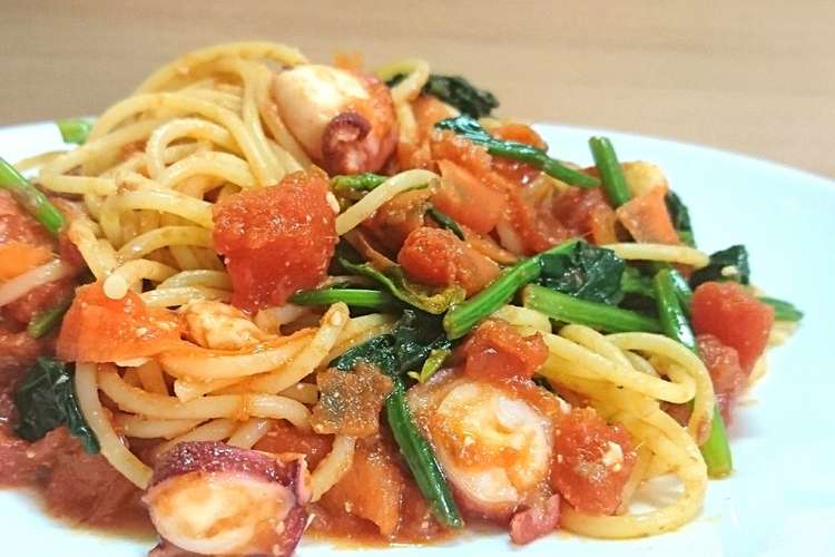 タコとアンチョビが絶妙 なトマトパスタ レシピ 作り方 By コロモグ クックパッド 簡単おいしいみんなのレシピが375万品