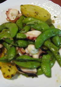 ジャガ芋タコ枝豆のペペロンチーノ