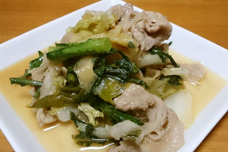 白菜と春菊と豚肉のさっぱり中華炒め レシピ 作り方 By 聖 ジャムおじさん クックパッド