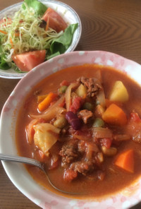 お野菜とお肉の＊食べる＊トマトスープ