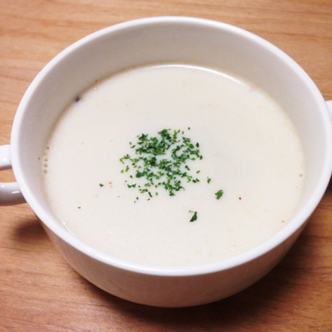 干ししいたけの豆乳スープ