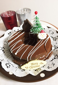 簡単！クリスマスリースチョコケーキ☆