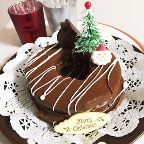 簡単！クリスマスリースチョコケーキ☆