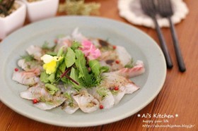 鯛のカルパッチョをおもてなし仕様♡