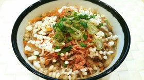 簡単♡ヘルシー♡揚げないかき揚げ蕎麦♡
