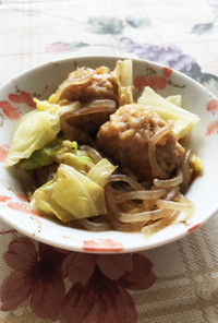 簡単☆鶏ガラで肉団子炒め(●´ω｀●)