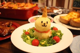 クリスマスに♡雪だるまのポテトサラダ♬