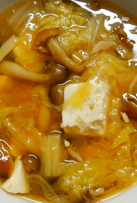 簡単♪和食！山東菜となめこ豆腐の和風煮！