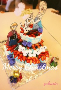 アナと雪の女王ケーキ♡Xmas