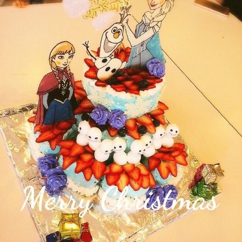 アナと雪の女王ケーキ♡Xmas