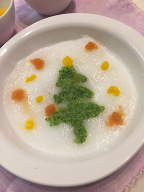 離乳食初期☆クリスマスがゆ☆