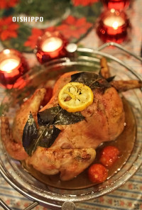 クリスマス丸鶏ローストチキンローリエデコ