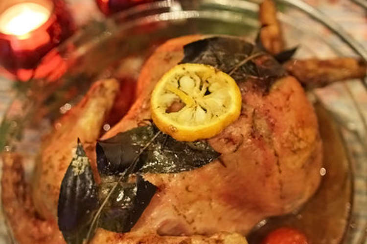 クリスマス丸鶏ローストチキンローリエデコ レシピ 作り方 By おいしっぽ クックパッド