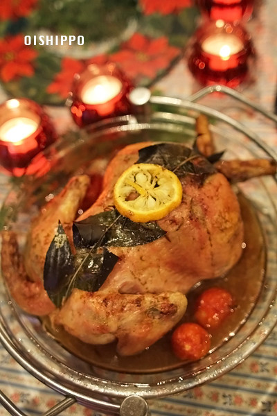 クリスマス丸鶏ローストチキンローリエデコの画像