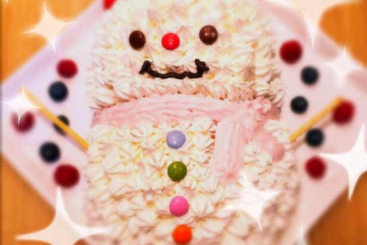 クリスマスケーキ簡単可愛い雪だるまキャラ レシピ 作り方 By きゃわいいチャチャ クックパッド