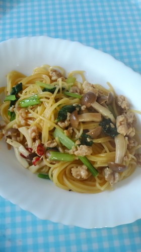 あまった鶏そぼろde和風パスタ♪