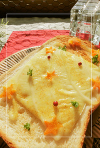 残り福✿星型人参のカレーチーズトースト