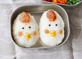 簡単かわいいキャラ弁☆ニワトリおにぎり