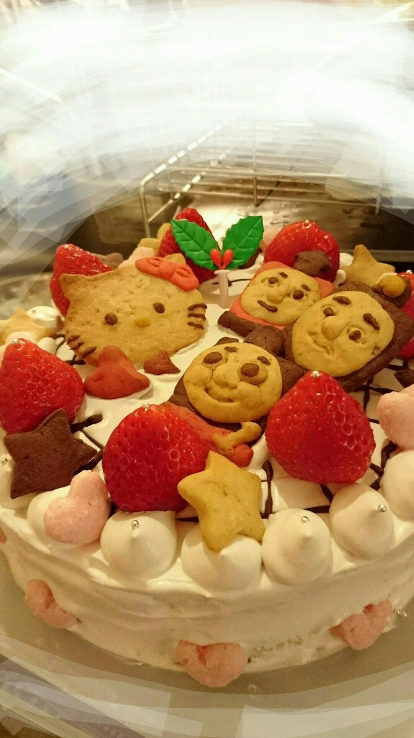 キティちゃんトーマス クッキーケーキの画像
