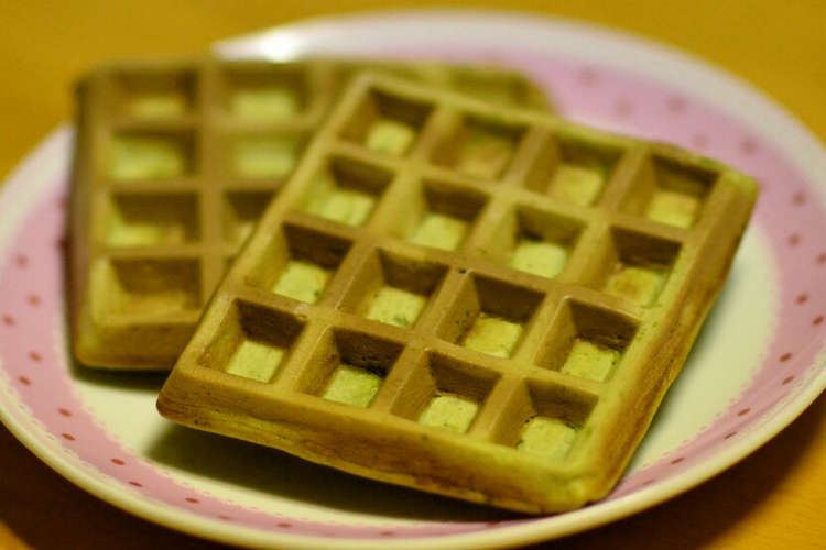 抹茶アメリカンワッフル レシピ 作り方 By Ppcake クックパッド