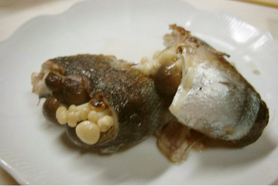 秋刀魚のキノコ包み焼きの画像