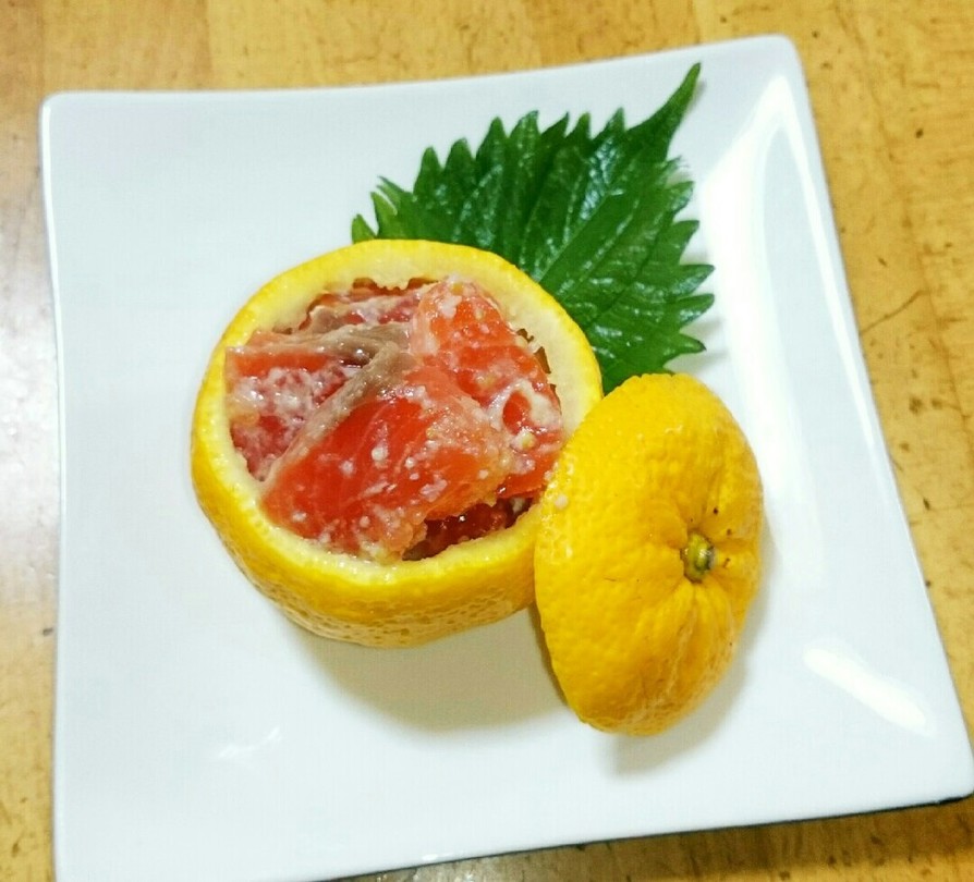 簡単サーモンの柚子胡椒塩麹和えの画像