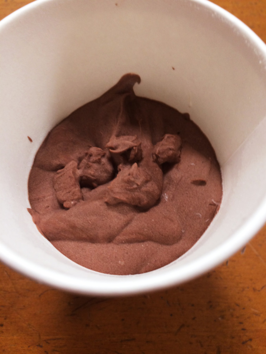 ココアパウダーと生クリームでチョコアイスの画像