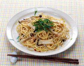きのことじゃこの和風パスタ