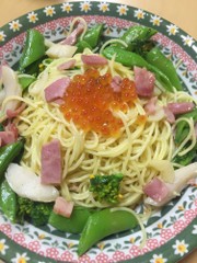 菜の花とホタテのスパゲティ⭐︎の写真