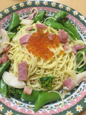 菜の花とホタテのスパゲティ⭐︎